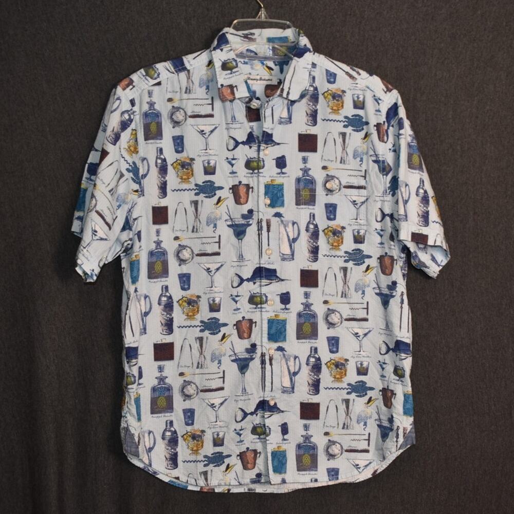Tommy Bahama Men's Medium Nova Wave Well Stocked Camp Shirt Button Up